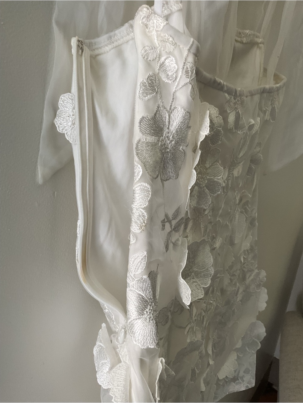 Lulus Emphatically Adorable White 3D-Floral Tie-Strap Mini Dress Medium - Picture 9 of 15